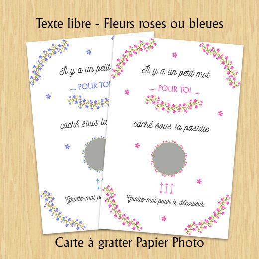 CARTE à GRATTER texte libre 2 couleurs La petite boutique à Clic