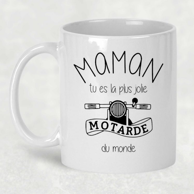 mug personnalisé maman motarde