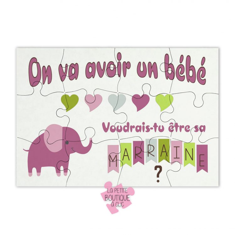 puzzle demnde marraine elephant