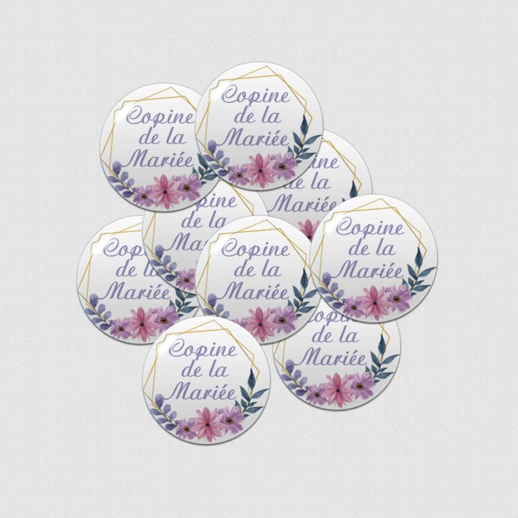 badge evjf fleurs