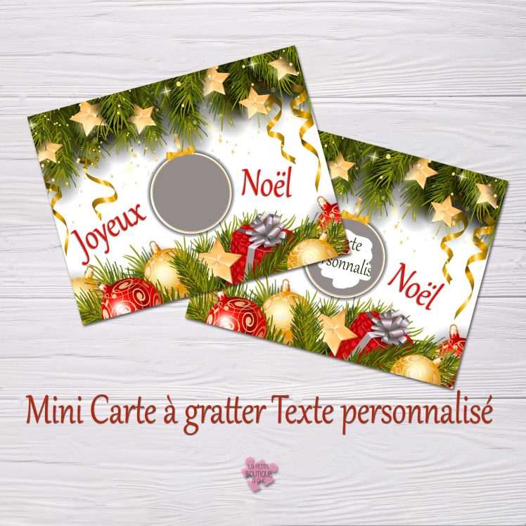 mini carte à gratter texte libre noel