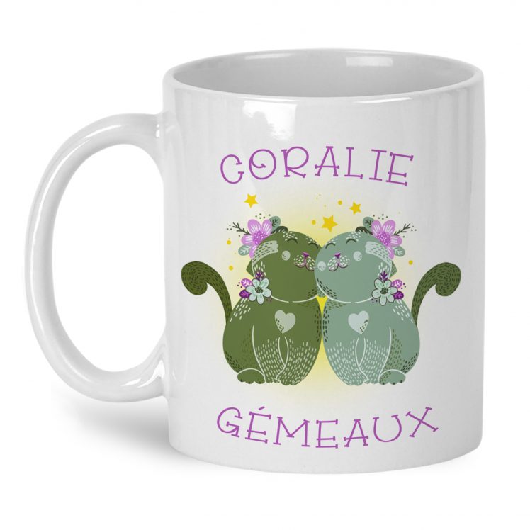 mug signe gémeaux personnalisé prenom