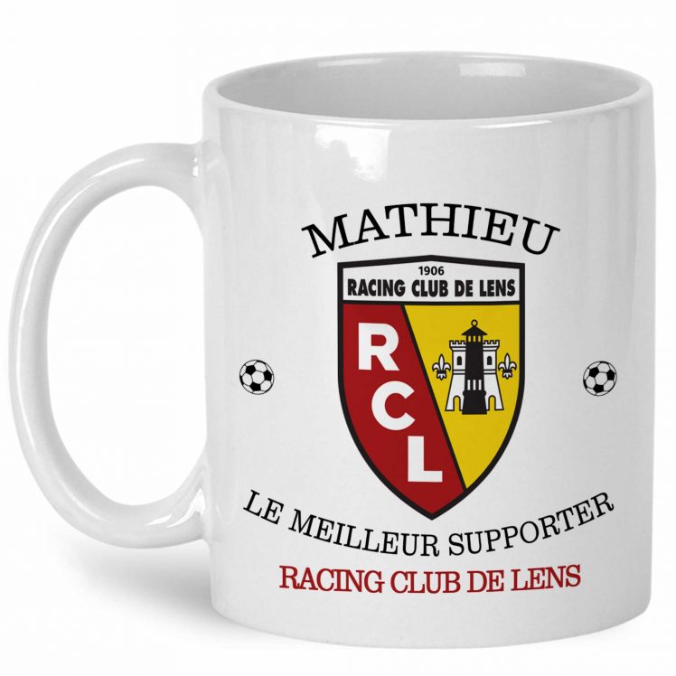 mug RC lens prénom supporter foot