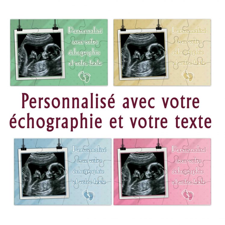 puzzle echographie personnalisable photo et texte