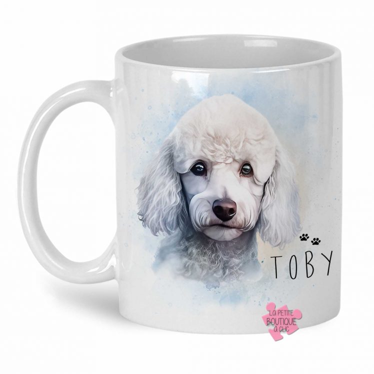 mug caniche personnalisé prénom du chien