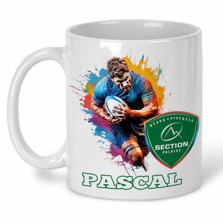 Mug personnalisé Rugby Section paloise Béarn Pyrénées avec prénom