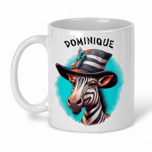 Mug personnalisé zèbre hpi à personnaliser avec un prénom. Cadeau Noel - Tasse zèbre